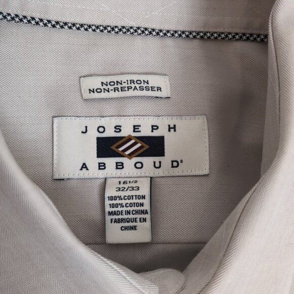Joseph Abboud Non Iron Dress Shirt Cotton Long Sleeve Neutral Beige - Picture 5 of 12